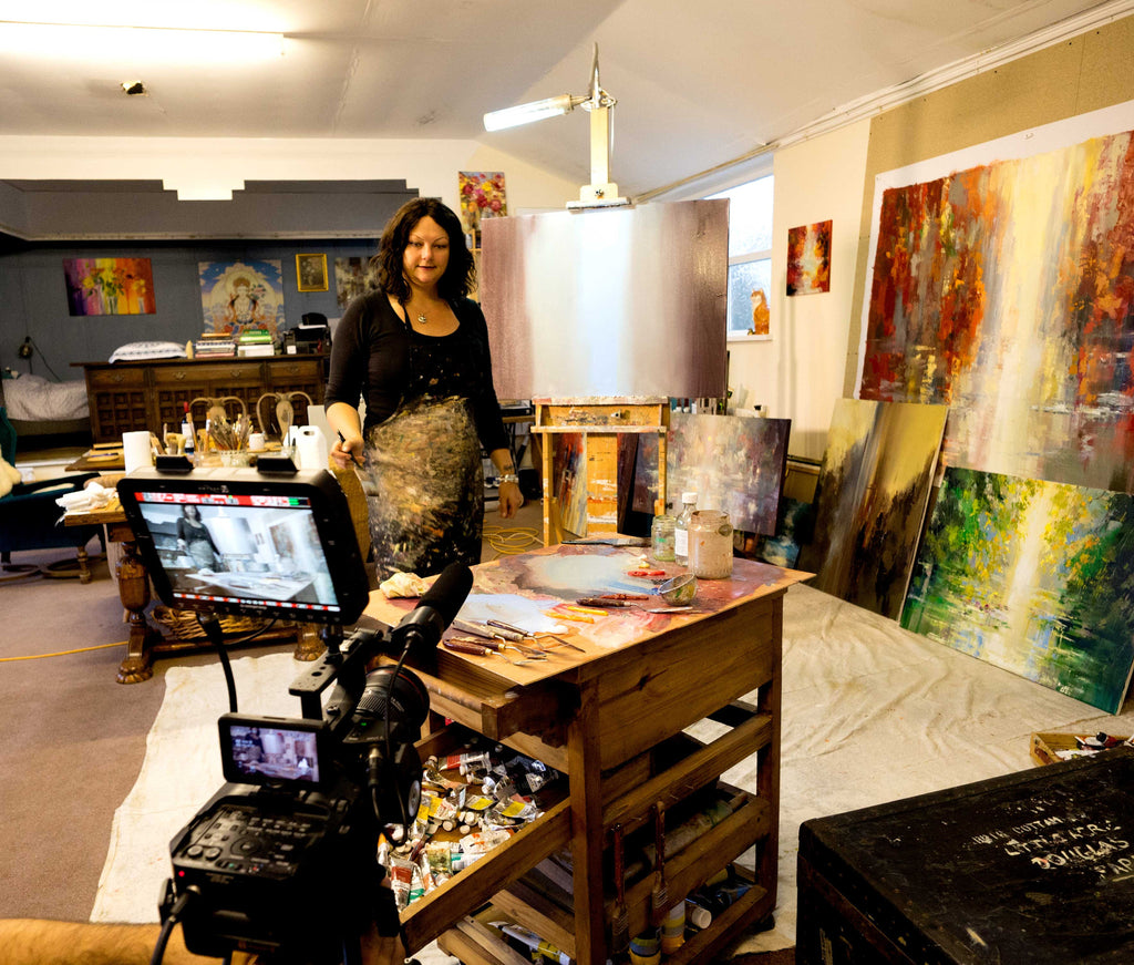 Working with Yasha Malekazad in my studio in Wales .. short movie about my art coming soon...