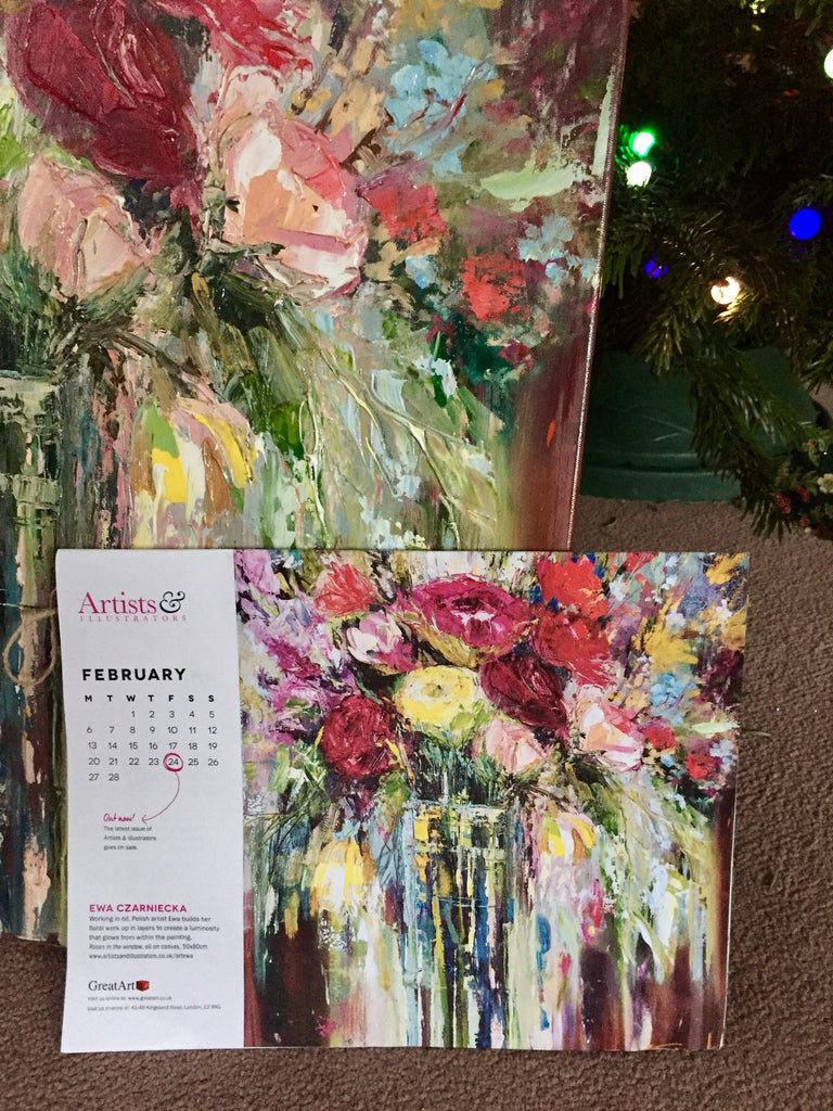 Great News! Image of 'Roses at the Window' included in most prestigious artist magazine Artist&Illustrators Calendar 2017!