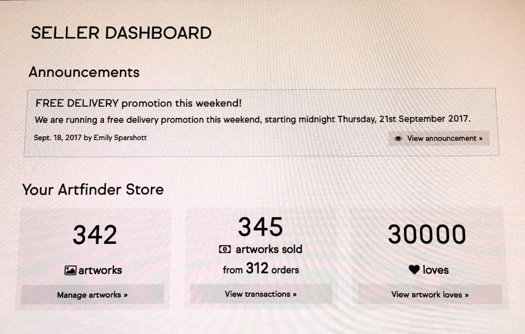 Celebrating 30000 artwork loves on Artfinder