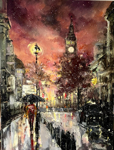 ‘Misty London’ Oil,Acrylic