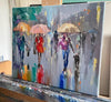 ‘Friday Shoppers’ Oil Painting