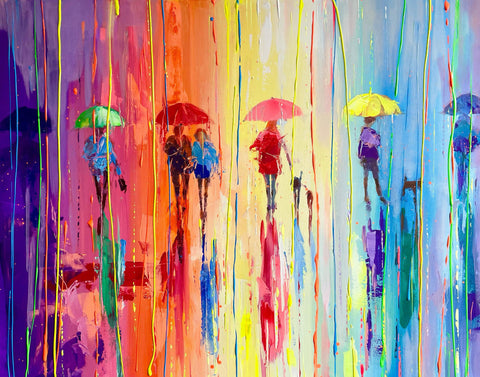 ‘Rain Of Colour’ Acrylic Painting