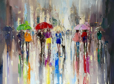 'Autumn Rains'Hand Embellished Limited Edition Print on Canvas