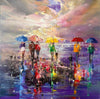 Friend Day Walks Embellished Canvas Print