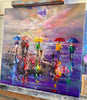 Friend Day Walks Embellished Canvas Print