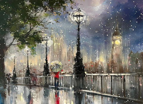 'Shadows and Snow' Original Oil Painting
