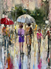'The City Rains' Hand Embellished Limited Edition Print on Canvas