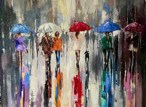 'Winter City II ' Mixed Media Painting