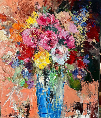 The Bouquet Framed Oil Painting