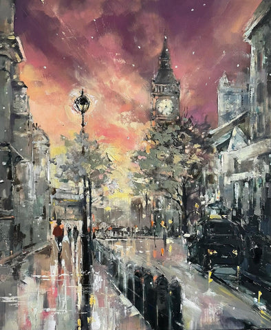‘London Night’s’ Hand Embellished Limited Edition Print on Canvas