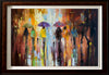 'Autumn in Westminster', 2015 Limited Edition Print - Eva Czarniecka Umbrella Oil paintings Rain London Streets Pallets Knife Limited Edition Prints Impressionism Art Contemporary