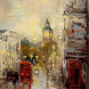 'London Winter', 2015 Contemporary Limited Edition Print - Eva Czarniecka Umbrella Oil paintings Rain London Streets Pallets Knife Limited Edition Prints Impressionism Art Contemporary