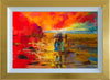 'Allure Of The Sea', 2016 oil on canvas - Eva Czarniecka Umbrella Oil paintings Rain London Streets Pallets Knife Limited Edition Prints Impressionism Art Contemporary