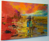 'Allure Of The Sea', 2016 oil on canvas - Eva Czarniecka Umbrella Oil paintings Rain London Streets Pallets Knife Limited Edition Prints Impressionism Art Contemporary