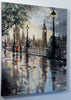'Big Ben', 2016 Limited Edition Print Ready To Hang - Eva Czarniecka Umbrella Oil paintings Rain London Streets Pallets Knife Limited Edition Prints Impressionism Art Contemporary