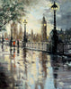 'Big Ben', 2016 Limited Edition Print Ready To Hang - Eva Czarniecka Umbrella Oil paintings Rain London Streets Pallets Knife Limited Edition Prints Impressionism Art Contemporary