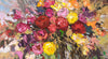 'Flowers in Bloom'  2016 Oil Picture Ready to Hang Large - Eva Czarniecka Umbrella Oil paintings Rain London Streets Pallets Knife Limited Edition Prints Impressionism Art Contemporary