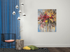 'Flowers in Bloom'  2016 Oil Picture Ready to Hang Large - Eva Czarniecka Umbrella Oil paintings Rain London Streets Pallets Knife Limited Edition Prints Impressionism Art Contemporary