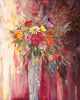 'Summer Flowers in Vase' 2016 Oil Picture Ready to Hang Large - Eva Czarniecka Umbrella Oil paintings Rain London Streets Pallets Knife Limited Edition Prints Impressionism Art Contemporary
