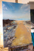 'A Day At The Beach' Mumbles (2016) Oil painting displayed on easel
