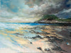 'Snowy Clouds at Mumbles' (2016) Oil Painting Ready To Hang - Eva Czarniecka Umbrella Oil paintings Rain London Streets Pallets Knife Limited Edition Prints Impressionism Art Contemporary