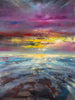 'The New Horizons' 2016 Original Oil Picture,Ready To Hang - Eva Czarniecka Umbrella Oil paintings Rain London Streets Pallets Knife Limited Edition Prints Impressionism Art Contemporary