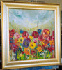 'Flowers in Valley' (2017) Oil on Canvas, Ready to Hang - Eva Czarniecka Umbrella Oil paintings Rain London Streets Pallets Knife Limited Edition Prints Impressionism Art Contemporary