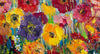 'Flowers in Valley' (2017) Oil on Canvas, Ready to Hang - Eva Czarniecka Umbrella Oil paintings Rain London Streets Pallets Knife Limited Edition Prints Impressionism Art Contemporary