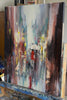 'We are Not Alone' (2017) Oil Picture Ready to Hang - Eva Czarniecka Umbrella Oil paintings Rain London Streets Pallets Knife Limited Edition Prints Impressionism Art Contemporary
