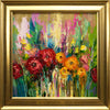 'Spring Garden' Original Oil on Canvas, Ready to Hang Ideal Gift or Home Decor - Eva Czarniecka Umbrella Oil paintings Rain London Streets Pallets Knife Limited Edition Prints Impressionism Art Contemporary