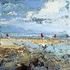 'Sailing' Modern Oil Painting, Canvas Ready to Hang, Ideal Gift or Home Decor - Eva Czarniecka Umbrella Oil paintings Rain London Streets Pallets Knife Limited Edition Prints Impressionism Art Contemporary