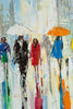'Evening Lights' 2017) Oil Picture Ready To Hang - Eva Czarniecka Umbrella Oil paintings Rain London Streets Pallets Knife Limited Edition Prints Impressionism Art Contemporary