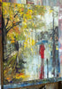 'Notting Hill-London' (2017) Oil Picture Ready to Hang - Eva Czarniecka Umbrella Oil paintings Rain London Streets Pallets Knife Limited Edition Prints Impressionism Art Contemporary