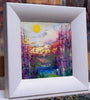 'Sunrise by the Lake II' (2017) Oil on Canvas, Framed,Ready to Hang - Eva Czarniecka Umbrella Oil paintings Rain London Streets Pallets Knife Limited Edition Prints Impressionism Art Contemporary