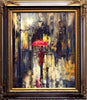 'City at Night' (2017) Oil Painting on Canvas Ready to Hang, Framed - Eva Czarniecka Umbrella Oil paintings Rain London Streets Pallets Knife Limited Edition Prints Impressionism Art Contemporary