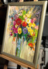 'Summer' (2017) Oil Painting on Canvas Ready to Hang, Framed - Eva Czarniecka Umbrella Oil paintings Rain London Streets Pallets Knife Limited Edition Prints Impressionism Art Contemporary