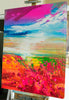 'Meet me by The Sea' (2017) Large Acrylic Picture Ready To Hang - Eva Czarniecka Umbrella Oil paintings Rain London Streets Pallets Knife Limited Edition Prints Impressionism Art Contemporary
