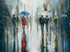 'Winter Escape II' Oil Painting (Commission/Reserved for Kath) - Eva Czarniecka Umbrella Oil paintings Rain London Streets Pallets Knife Limited Edition Prints Impressionism Art Contemporary