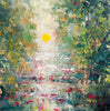 'Haze' 2017 Oil Painting on Canvas, Ready to Hang - Eva Czarniecka Umbrella Oil paintings Rain London Streets Pallets Knife Limited Edition Prints Impressionism Art Contemporary