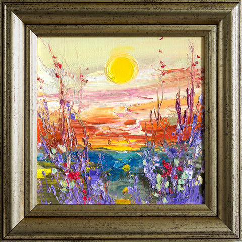 'Autumn Impression' 2017) Oil Picture On Canvas Framed Ready to Hang - Eva Czarniecka Umbrella Oil paintings Rain London Streets Pallets Knife Limited Edition Prints Impressionism Art Contemporary