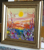 'Autumn Impression' 2017) Oil Picture On Canvas Framed Ready to Hang - Eva Czarniecka Umbrella Oil paintings Rain London Streets Pallets Knife Limited Edition Prints Impressionism Art Contemporary