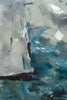 'Fly Away' (2017) Oil on Canvas Ready to Hang - Eva Czarniecka Umbrella Oil paintings Rain London Streets Pallets Knife Limited Edition Prints Impressionism Art Contemporary