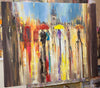 2 x Oil Painting Commission for Linsey - Eva Czarniecka Umbrella Oil paintings Rain London Streets Pallets Knife Limited Edition Prints Impressionism Art Contemporary