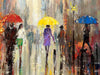 'Autumn Reflections', 2015 Limited Edition Print Ready To Hang - Eva Czarniecka Umbrella Oil paintings Rain London Streets Pallets Knife Limited Edition Prints Impressionism Art Contemporary