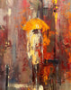 'Autumn Reflections', 2015 Limited Edition Print Ready To Hang - Eva Czarniecka Umbrella Oil paintings Rain London Streets Pallets Knife Limited Edition Prints Impressionism Art Contemporary