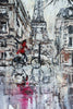 'Winter in Paris' (2017) Mixed Media Painting on Canvas Ready to Hang - Eva Czarniecka Umbrella Oil paintings Rain London Streets Pallets Knife Limited Edition Prints Impressionism Art Contemporary