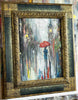 'Evening Stroll II' (2017) Oil Painting on Canvas Framed Ready to Hang - Eva Czarniecka Umbrella Oil paintings Rain London Streets Pallets Knife Limited Edition Prints Impressionism Art Contemporary