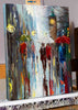 'Ordinary Day' Oil Painting on Canvas, Ready to Hang - Eva Czarniecka Umbrella Oil paintings Rain London Streets Pallets Knife Limited Edition Prints Impressionism Art Contemporary