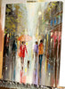 'The Afternoon Shower' Oil Painting on Canvas, Ready to Hang - Eva Czarniecka Umbrella Oil paintings Rain London Streets Pallets Knife Limited Edition Prints Impressionism Art Contemporary