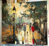 'Evening in Hyde Park'  Painting on Canvas, Ready to Hang - Eva Czarniecka Umbrella Oil paintings Rain London Streets Pallets Knife Limited Edition Prints Impressionism Art Contemporary